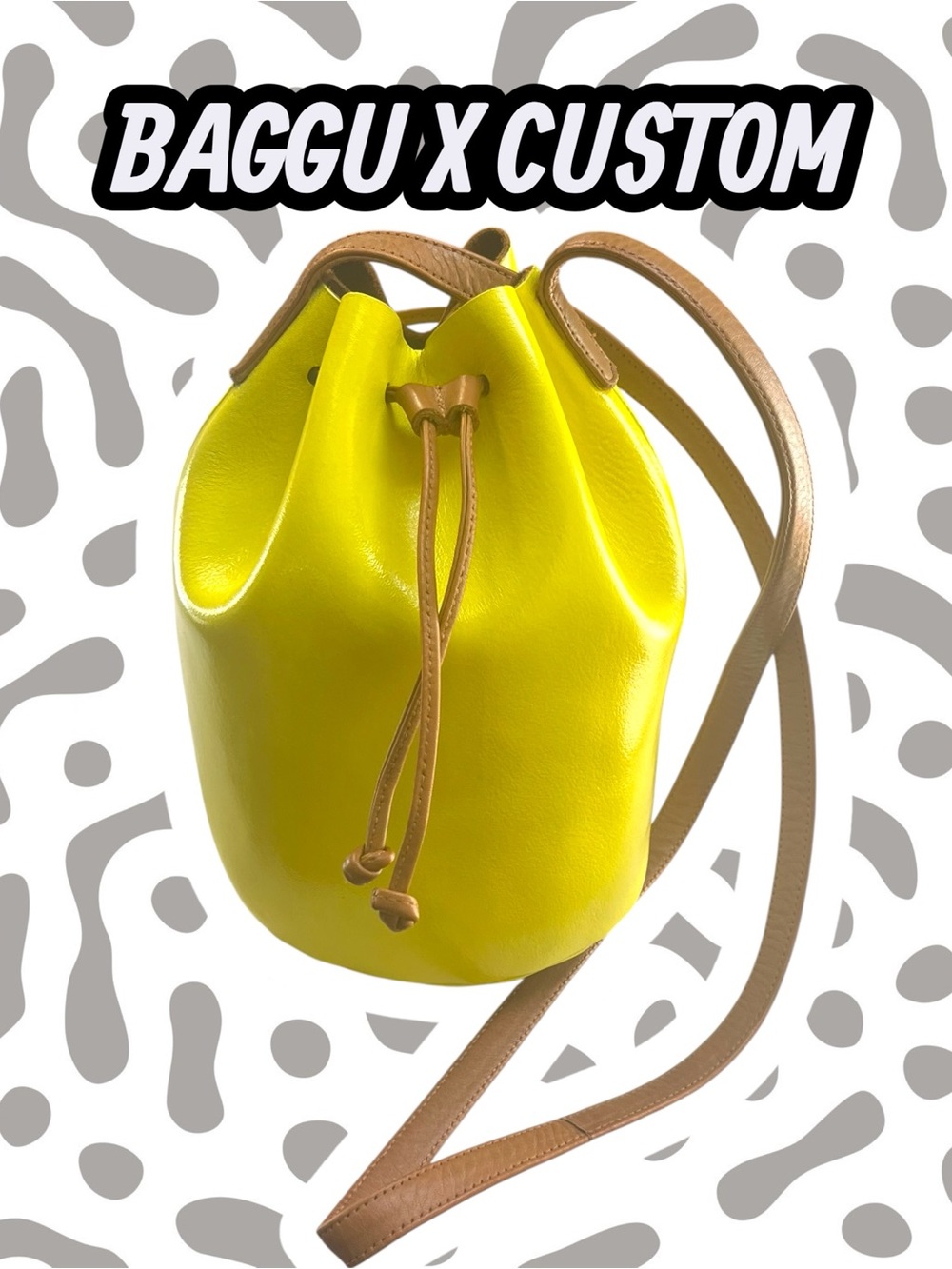 BAGGU Custom Tropic Thunder Volt Leather Bucket Bag Made in the USA 🇺🇸